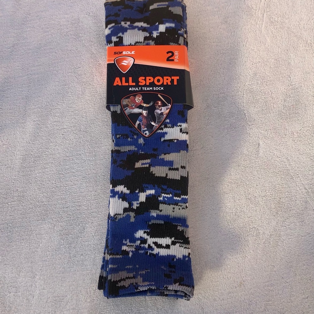 SofSole Camo Socks All Sport Adult Team Sock-Two Pairs Sz. 5-9.5 Menās
